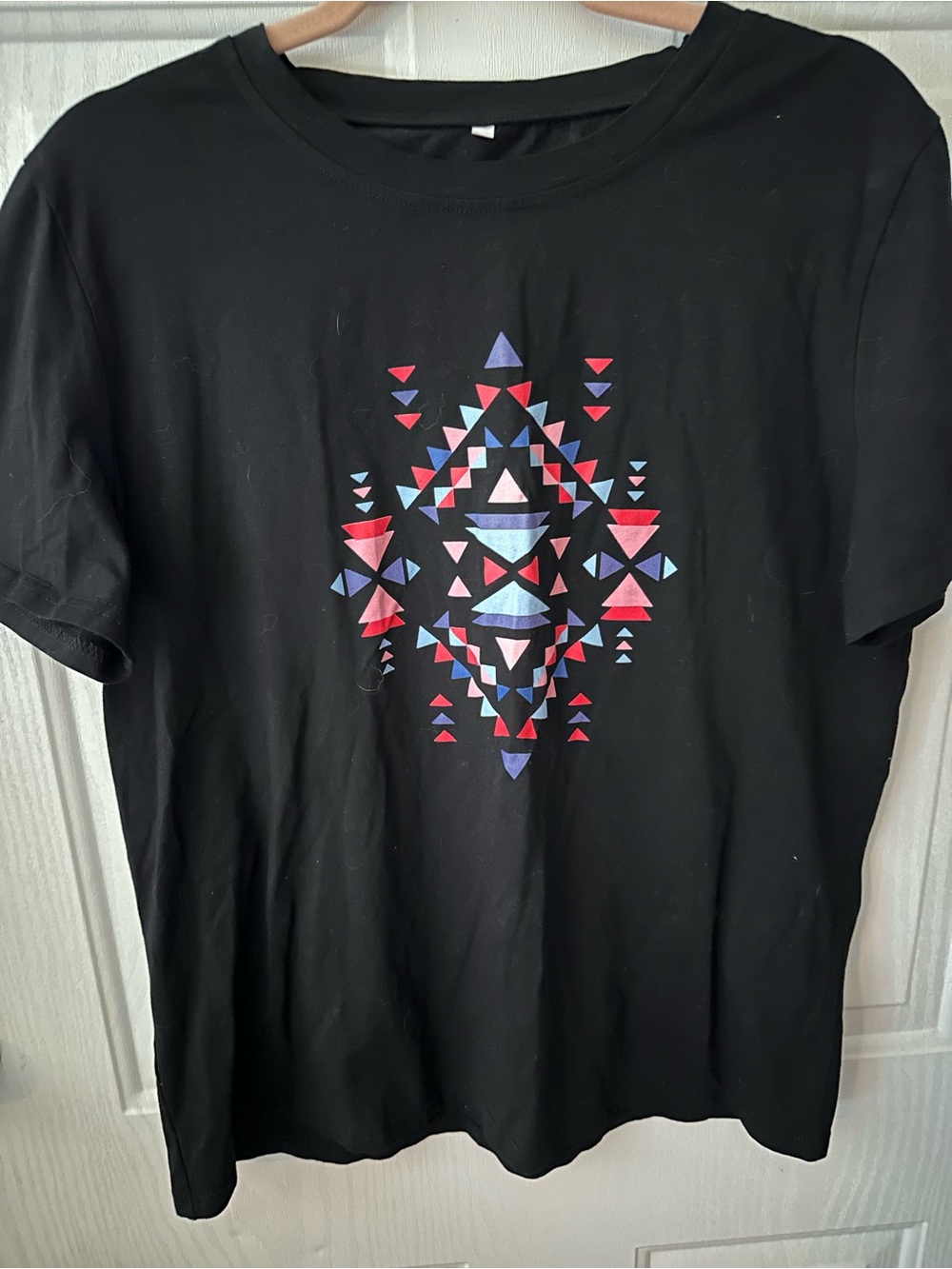 Black Geometric Print Men’s T-Shirt